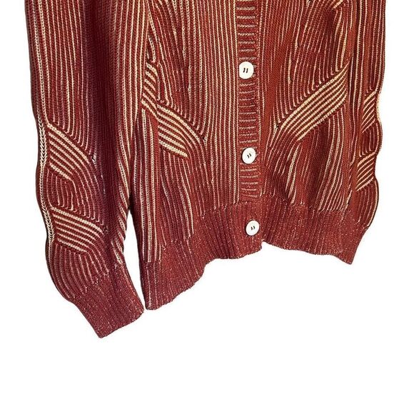 Nicole Miller 100% Cotton Plaited Ribbed Cardigan - Picture 5 of 10